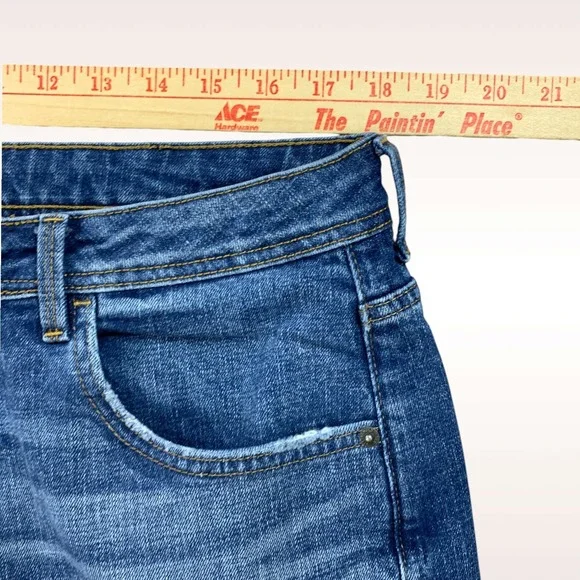 The Stronghold Selvedge Jeans Mens 36x31 Blue Relaxed Tapered Button Fly Stretch - Picture 5 of 16